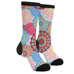 Mens Boho Flower Novelty Socks Fun Casual Socks Funny Socks Crazy Socks
