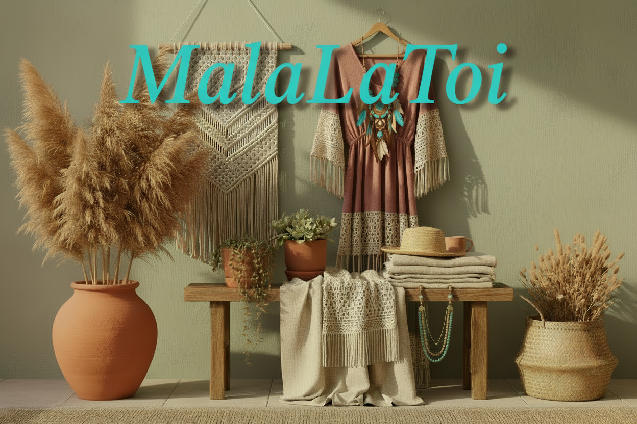 MalaLaToi Boho Banner - Turquoise Name